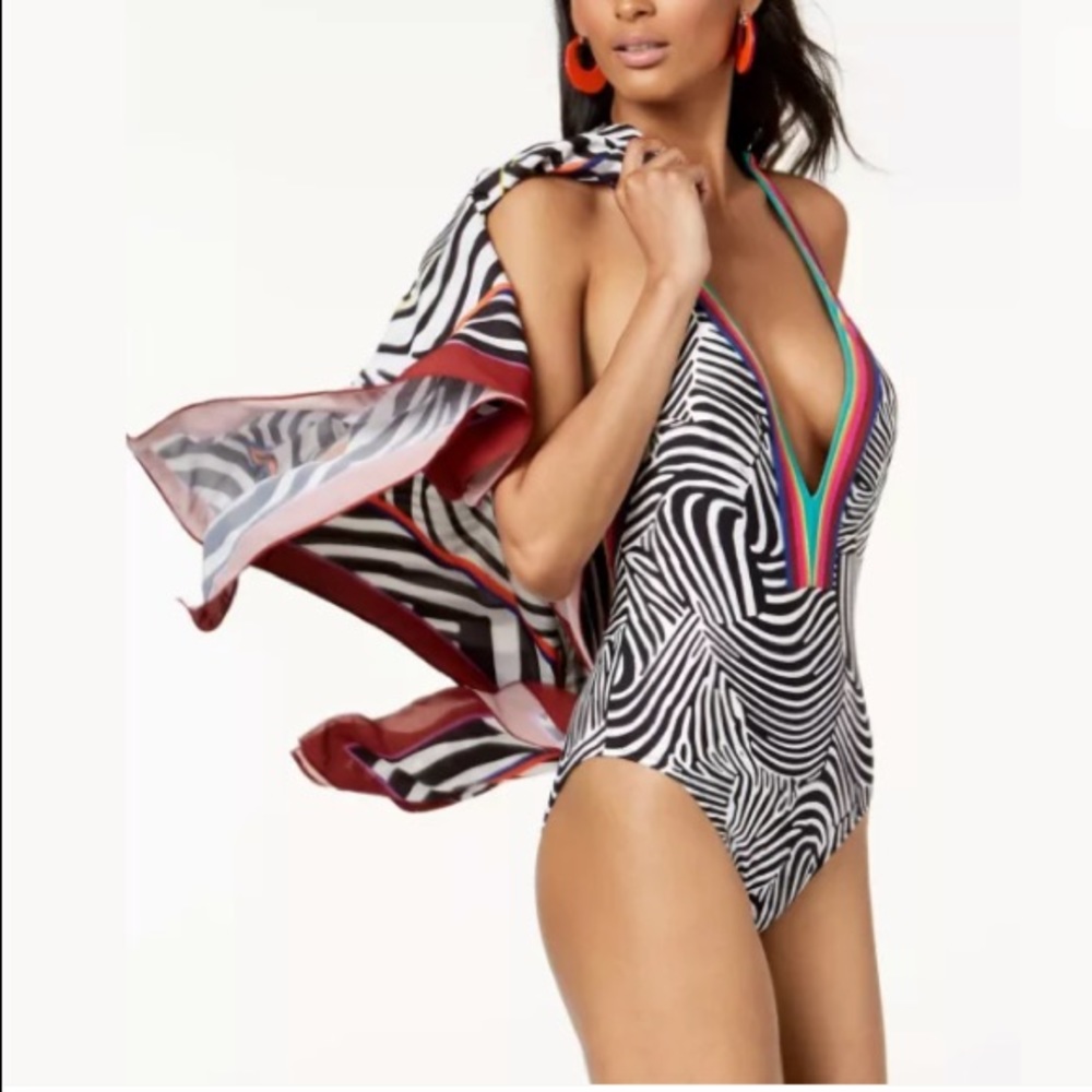🎭JUST IN🎭 Trina Turk Low Cut Zebra One Piece